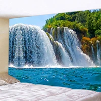 beautiful waterfall forest home art tapestry hippie bohemian decoration large bed sheet background wall sofa blanket