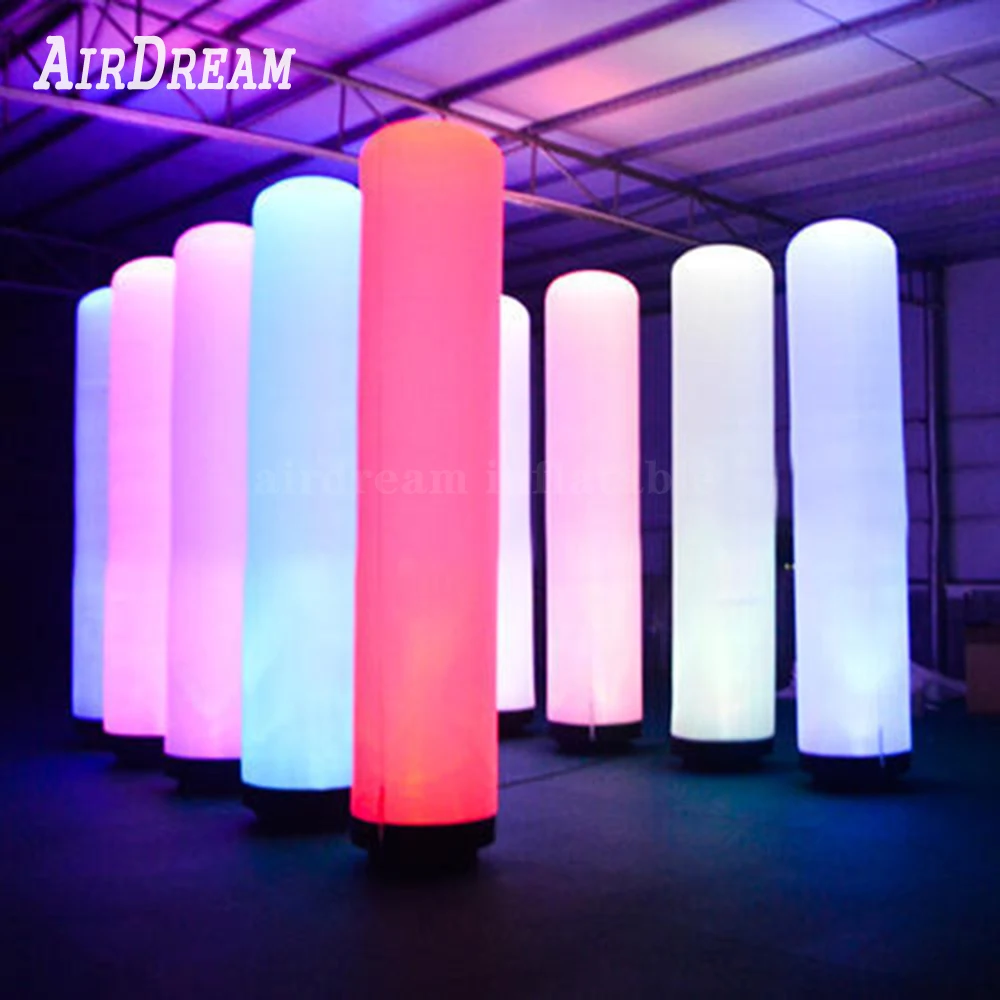 Toptan LED şişme sütun, renk değiştiren reklam şişme aydınlatma LED ayağı Logo baskılı kozmetik kapları