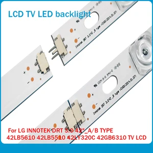100% Новинка! Светодиодная лента 4 * A,4 * B, 825 мм, 8 светодиодов для LG INNOTEK DRT 3,0 42 дюйма _ AB TYPE 42LB5610 42LB5510 42LY320C 42GB6310 TV LCD, 8 шт.