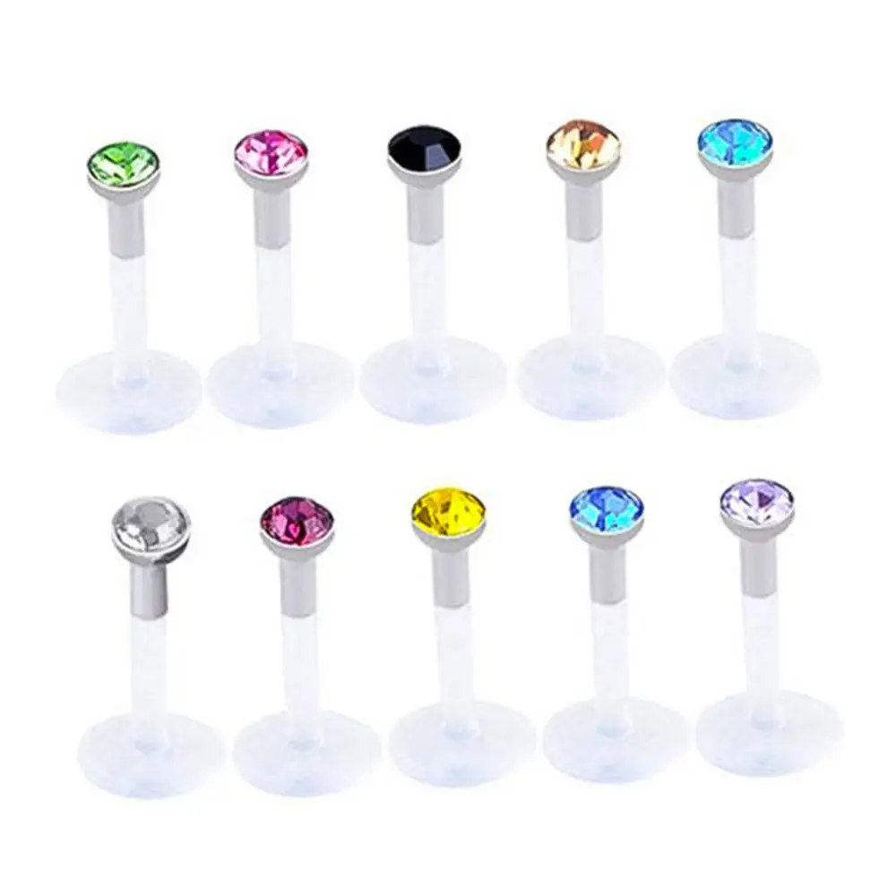 Набор акриловых шпильки для губ блестящие пуш-ап-Хрящевые изделия пирсинга тела