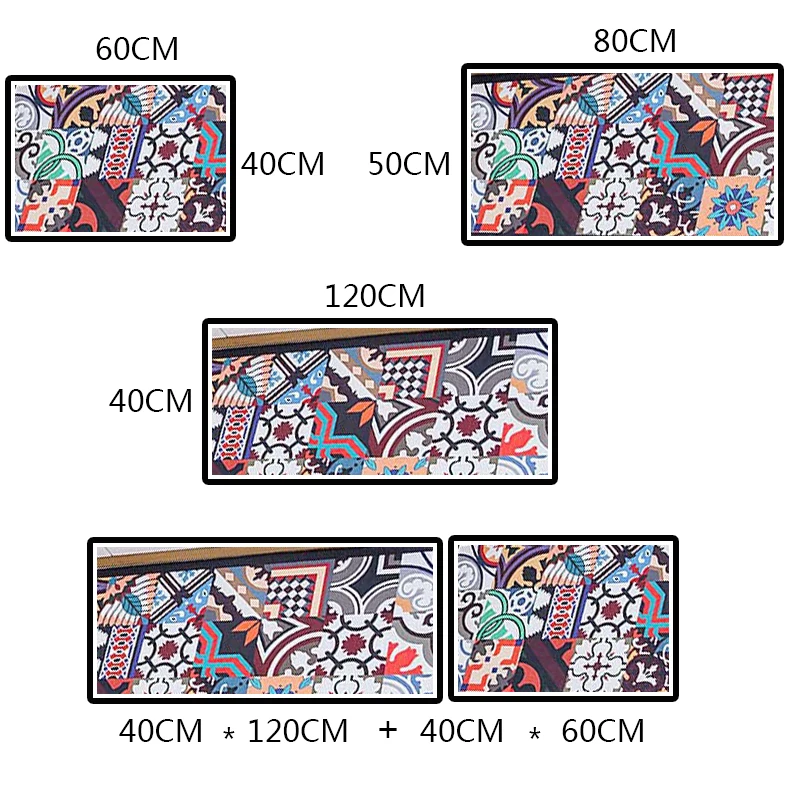 Кухонный геометрический Придверный коврик противоскользящий влагопоглощающий