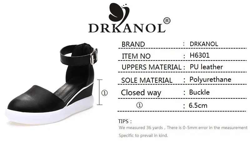 DRKANOL/Новинка; женские босоножки на танкетке; цвет черный, белый; сандалии-гладиаторы; женские летние босоножки на высоком каблуке; женская повседневная обувь