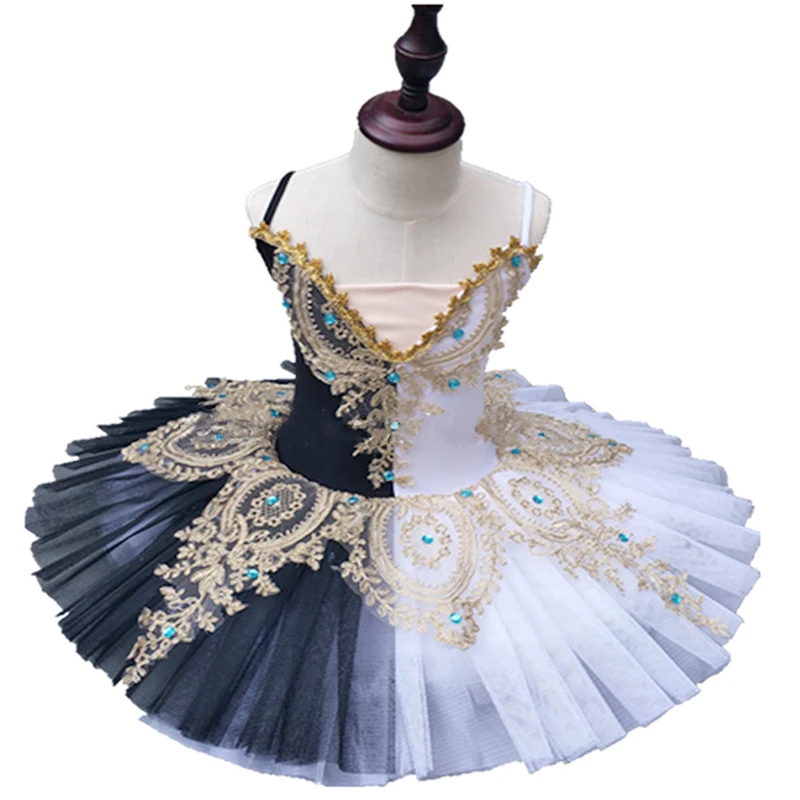 

Robe tutu de Ballet professionnelle pour femmes, vtements pour adultes, noir et blanc, jupe tutu pour femmes, costume de danse