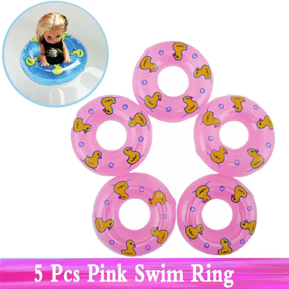 5x Swim Rings Модная Смешанная кукла, аксессуары, двойная кровать, мебель, мини-качели, игровая игрушка для куклы Барби, Келли, кукла, игровой домик, детские игрушки, сделай сам - Цвет: 5x Swim Rings