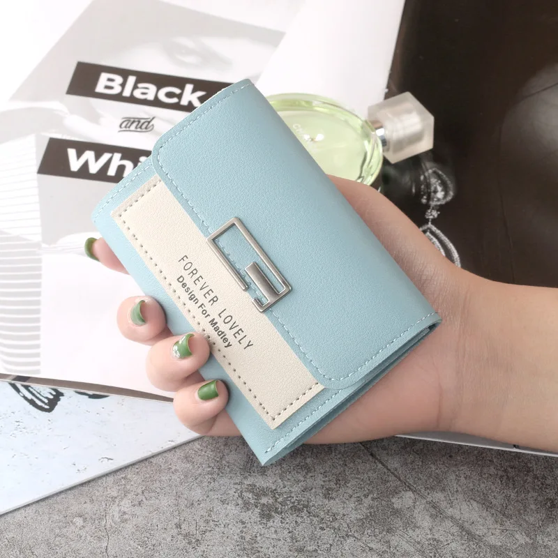 

Women Wallet Female 2021 New Ultra-Thin Korean-Style Coin Purse Student Mini Sweet Cute Short Lady's Foreign Trade Card Case