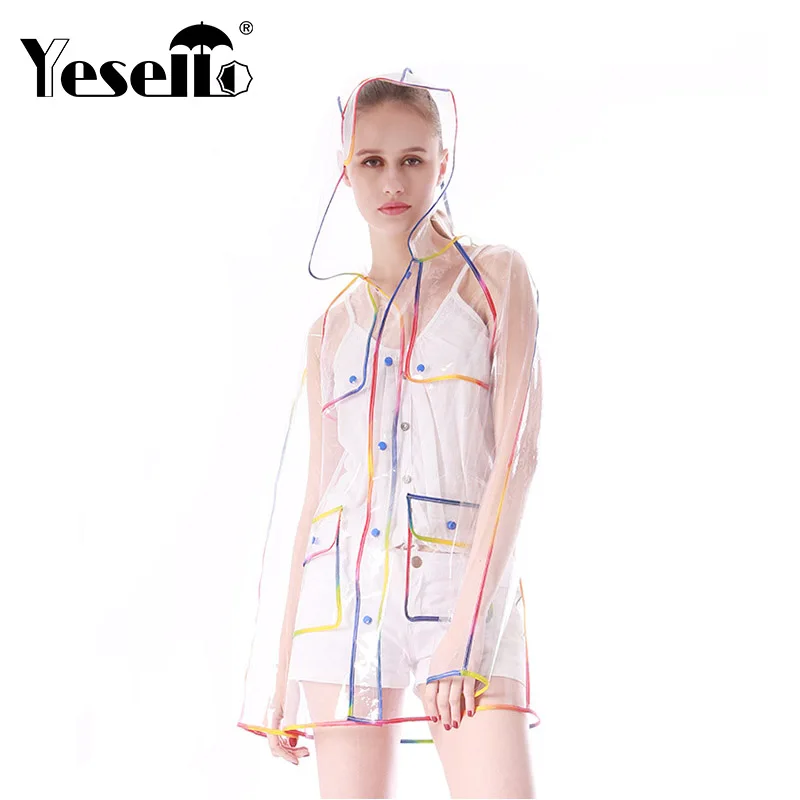 Прозрачный дождевик из ЭВА для прозрачной яркости Женский уличные женские