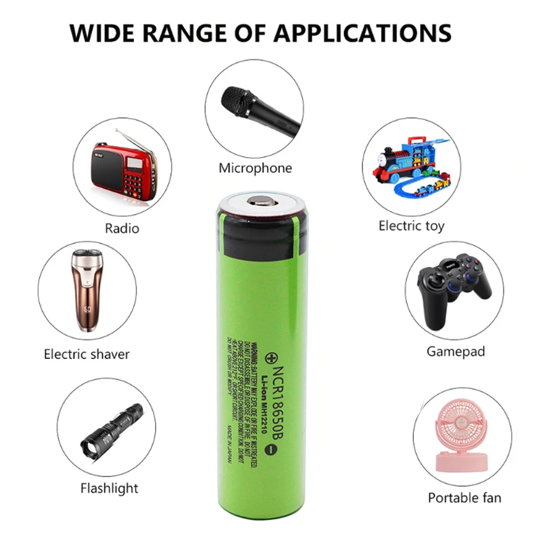 2020 100% New Original 18650 battery NCR18650B 3.7 v 3400 mah Lithium Rechargeable Battery For Flashlight batteries | Электроника