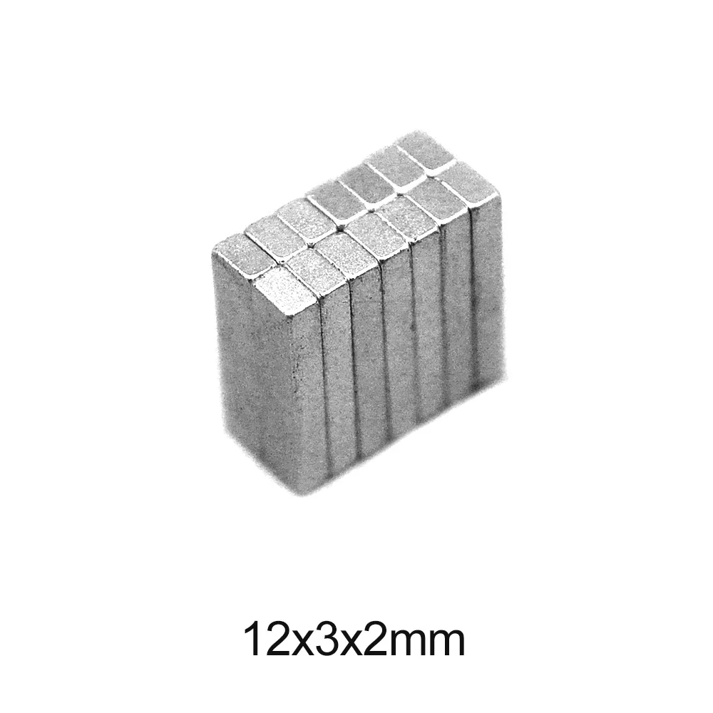 20 ~ 1000 шт 12x3x2 редкоземельный магнит 12 мм * 3 блок с неодимовыми магнитами N35 12*3*2