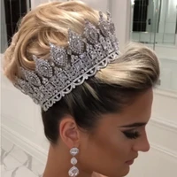 asnora luxury bridal hair accessories ladies wedding tiaras and crowns stage awards round queen crown retro mens crown a00901