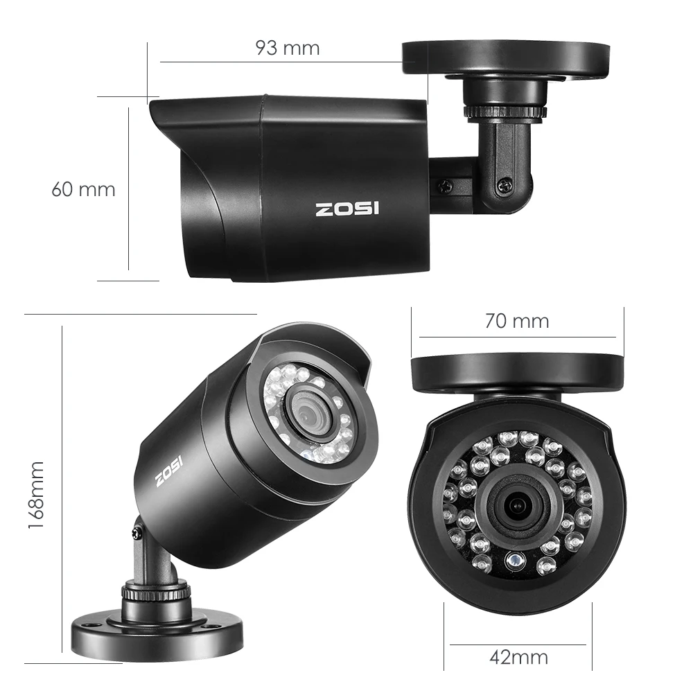 ZOSI Высокое качество 1080P HD уличная камера безопасности Система 1080P HDMI CCTV видео наблюдение 4CH DVR комплект 1 ТБ HDD TVI камера комплект