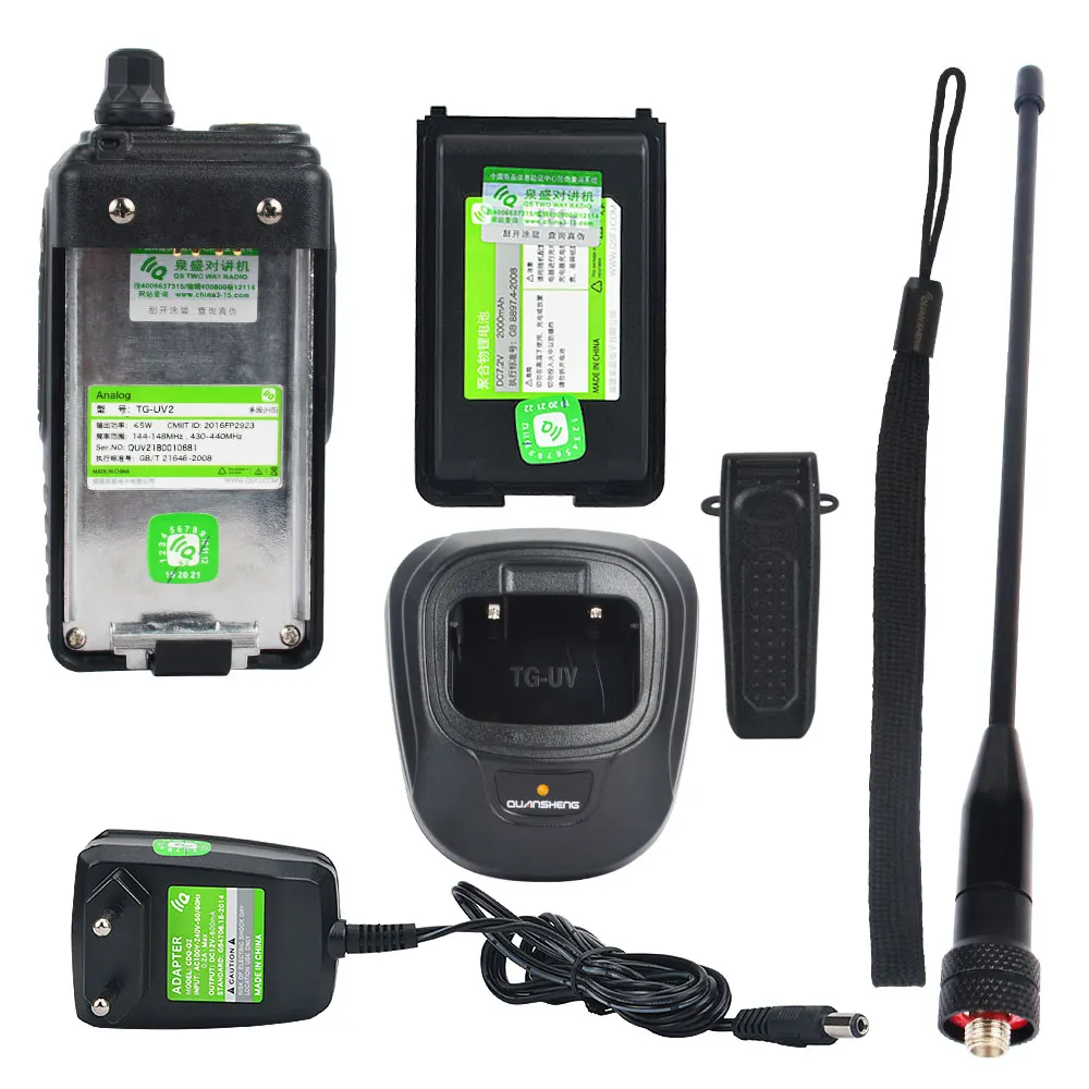 Двухдиапазонная портативная рация Quansheng двухсторонняя CB радио UHF и VHF LCD TG UV2 для