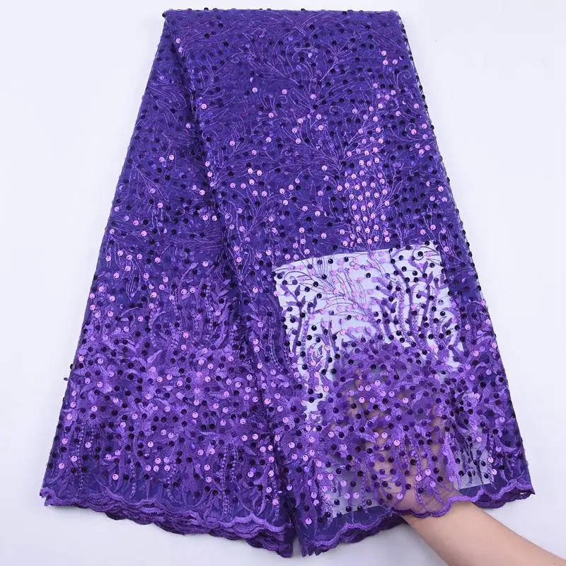 

Latest African Sky Blue Sequin Lace Fabric 2020 High Quality Lace Nigerian French Tulle Mesh Lace Fabric For Wedding Dress S1917