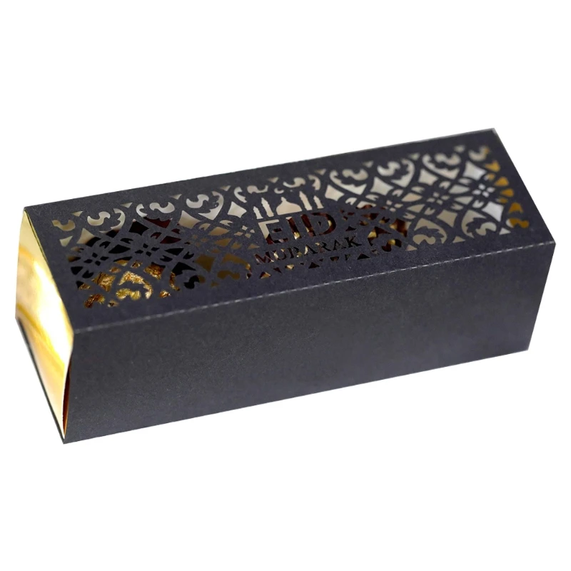 

100pcs Eid Mubarak Candy Box Hollow Ramadan Kareem Chocolate Gift Boxes Islamic
