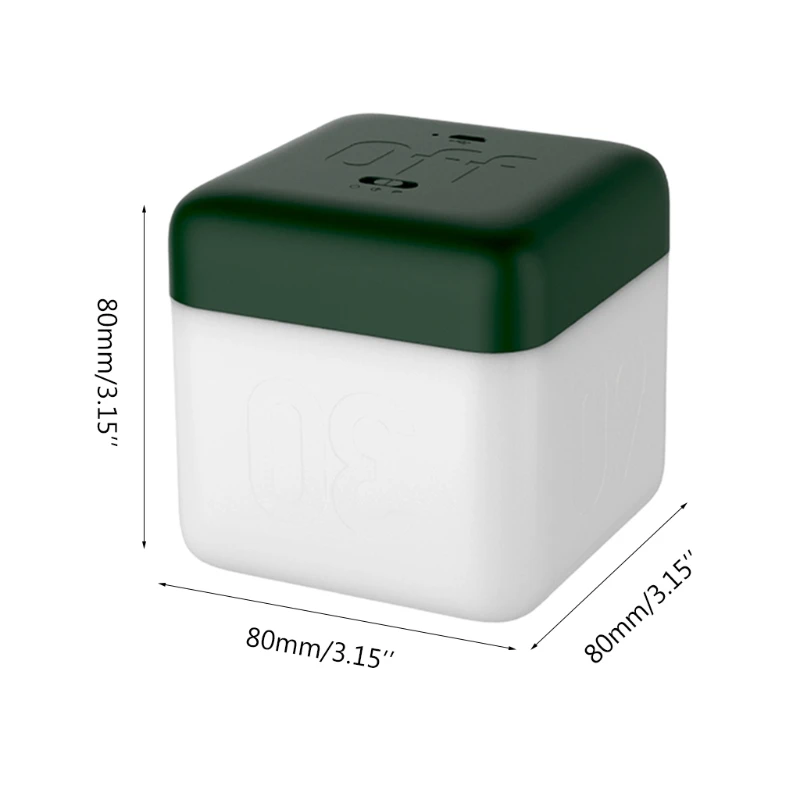 

LXAC Timing LED Night Light USB Rechargeable Square Flip Switch Brightness Adjustable