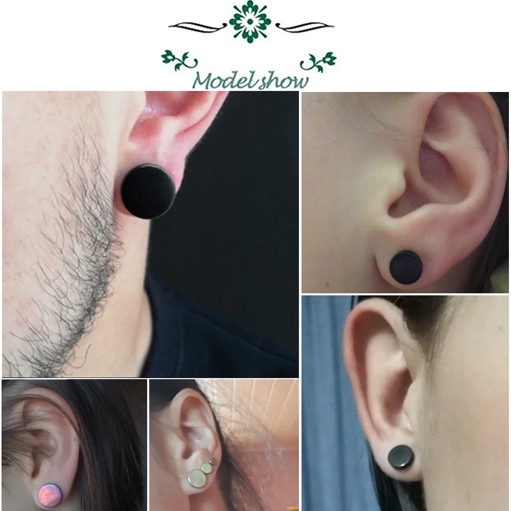 Серьги-гвоздики в стиле панк для мужчин и женщин двусторонние круглые ювелирные