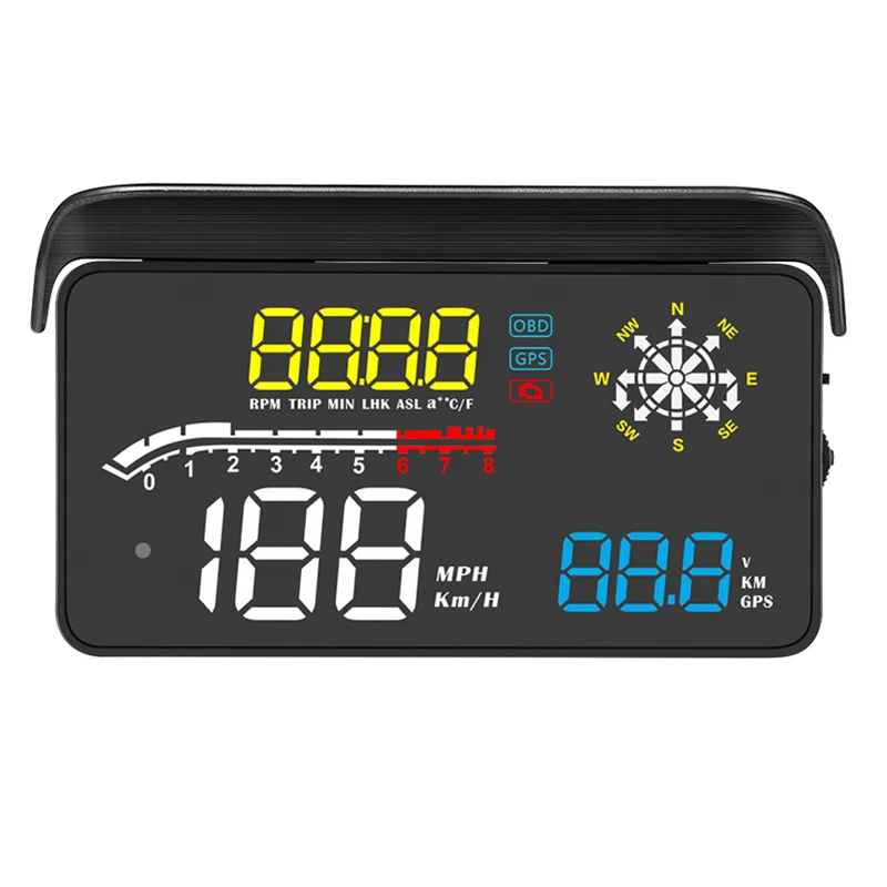 

Автомобильный дисплей на лобовое стекло HUD OBD2 II EUOBD Предупреждение о превышении скорости, проектор на лобовое стекло, автомобильная электро...