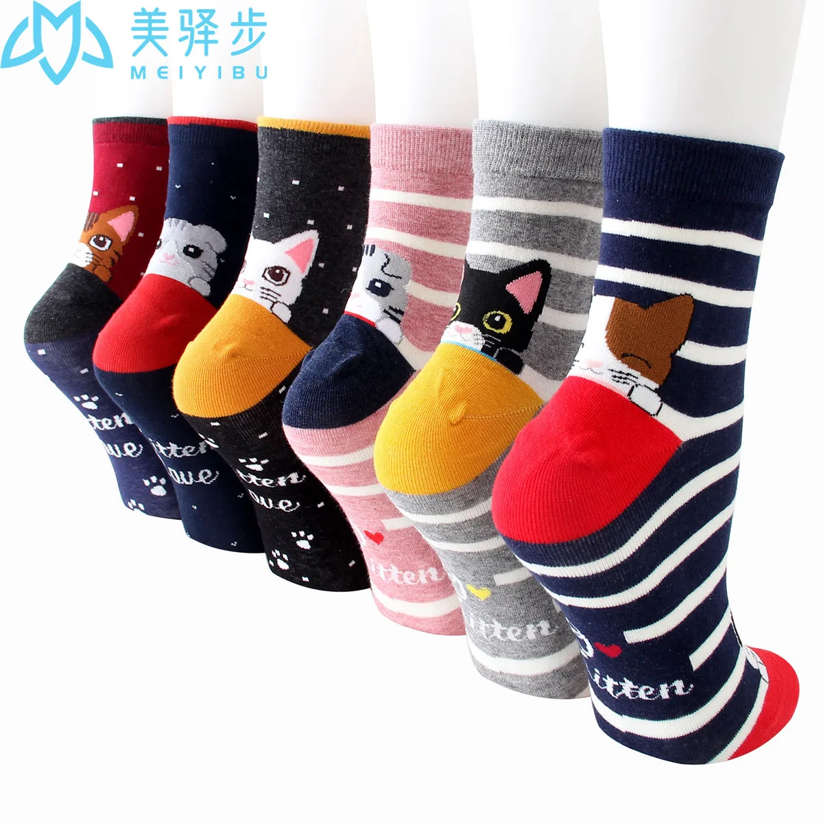 12 Pairs Per Set Women's Socks Cotton Socks Cute Cartoon Puppy Female Socks Female Manufacturers.