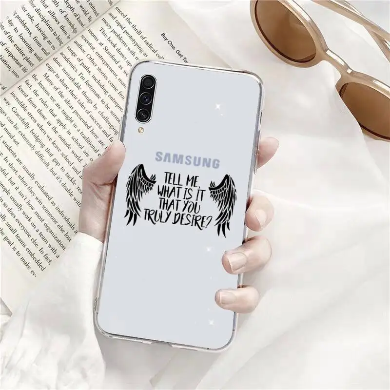 

Degenerate angel Lucifer white Phone Case Transparent For Samsung Galaxy A71 A21s S8 S9 S10 plus note 20 ultra