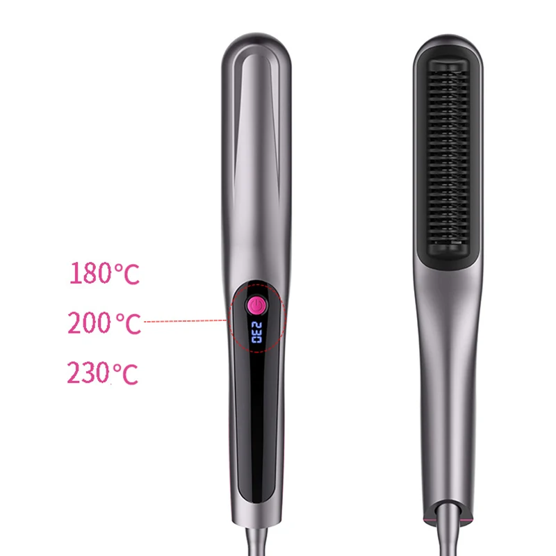 ЕС Plug прямая кисть для волос нагревательная выпрямляющая щетка анти-скальдинг