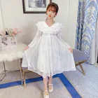 Платье детское кружевное, белое, с длинным рукавом, на свадьбу, вечевечерние, для девочек 4-14 лет, 2021