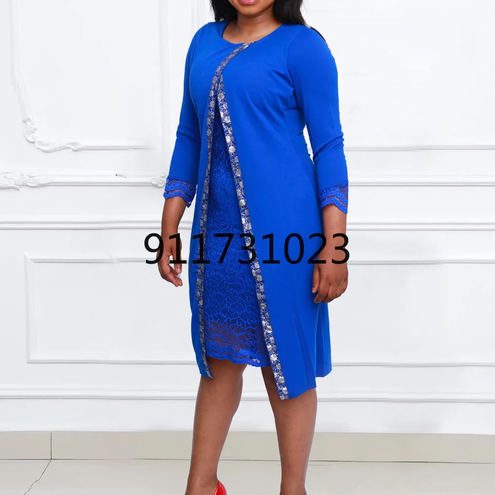 Осенняя африканская одежда кружевное платье с длинным рукавом африканские