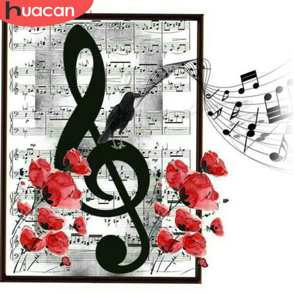 

HUACAN 5D Diamond Painting Music Full Square/Round Diamond Embroidery Scenery Sale Home Decor