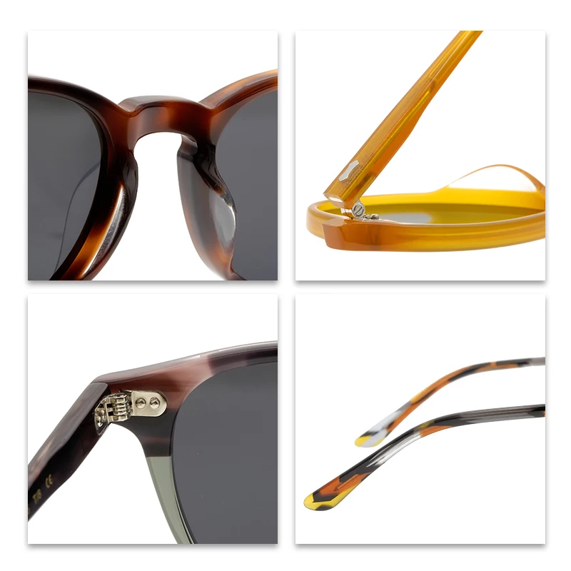 Модные поляризационные ацетатные солнцезащитные очки в стиле ретро женские