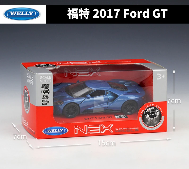 WELLY литый под давлением автомобиль в масштабе 1:36 тяговый 2017 Ford GT модель