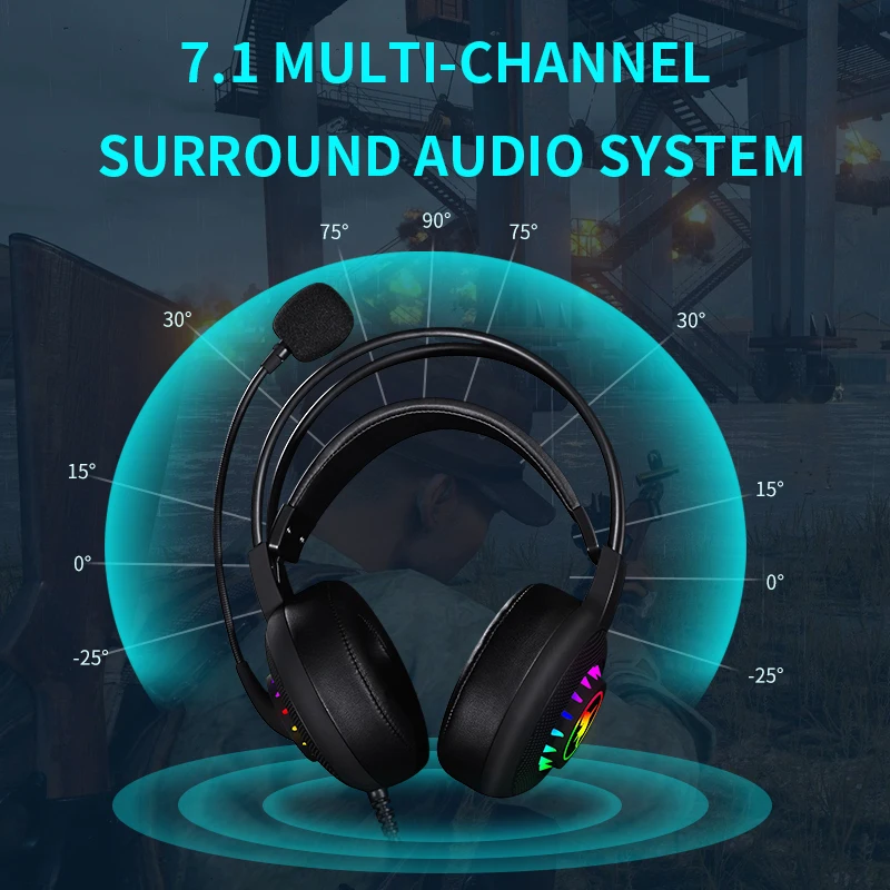 JZGSHARK Gaming Headsets Big Headphones with Light Mic Stereo Earphones Deep Bass for PC Computer Gamer Laptop PS4 New X-BOX | Электроника