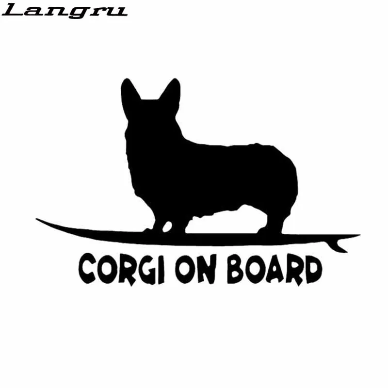 

Langru 14.8X9.5CM Funny Corgi On Board Puppy Dog Vinyl Decal Car Sticker Window Decor Accessories Jdm