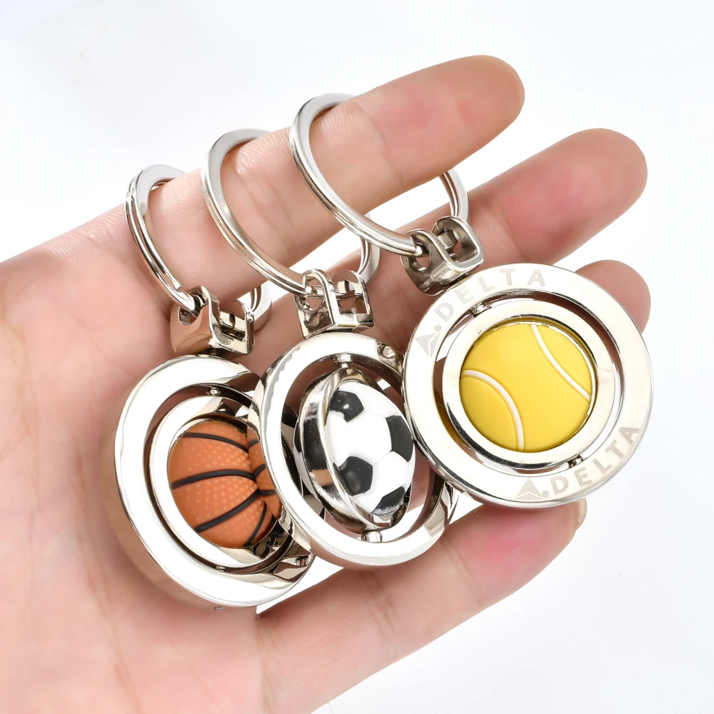 Крутой Вращающийся брелок для ключей Мини-футбола мужчин яркий баскетбола