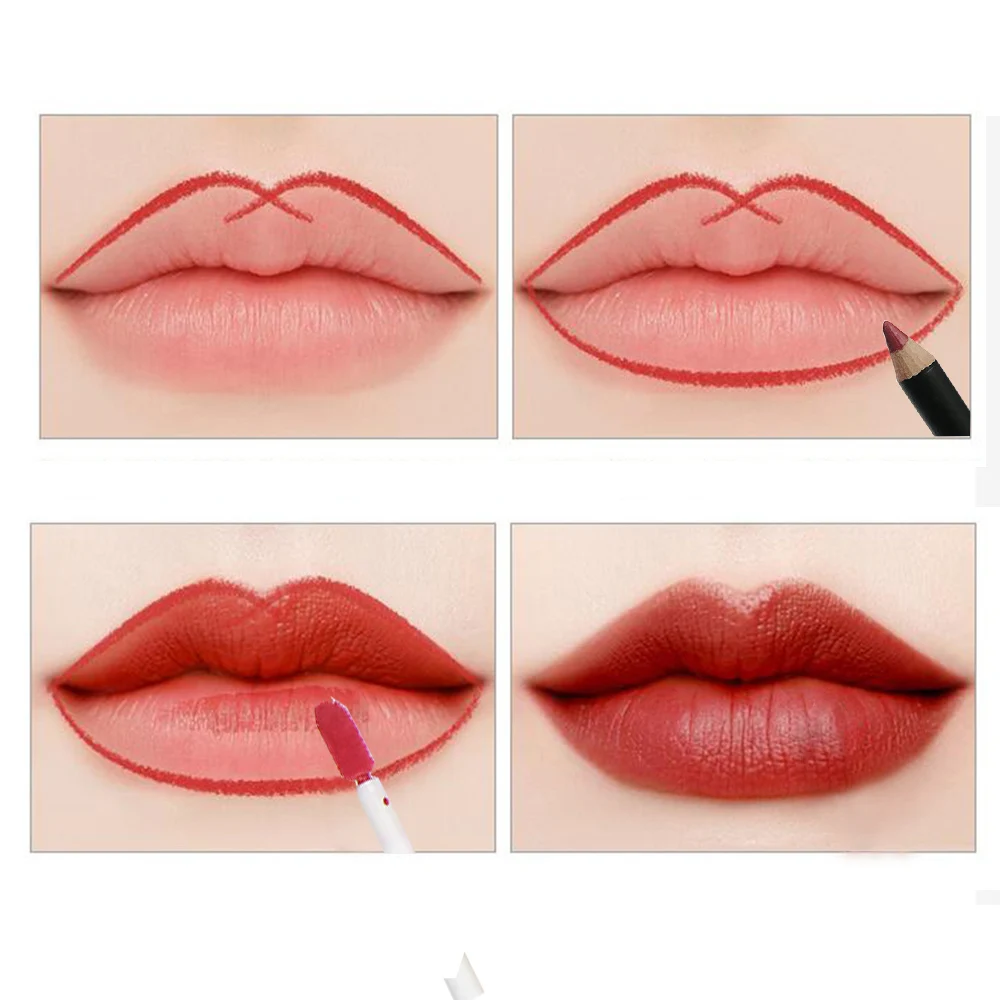 Косметика для губ помада с набором карандашей водостойкий стойкий оттенок