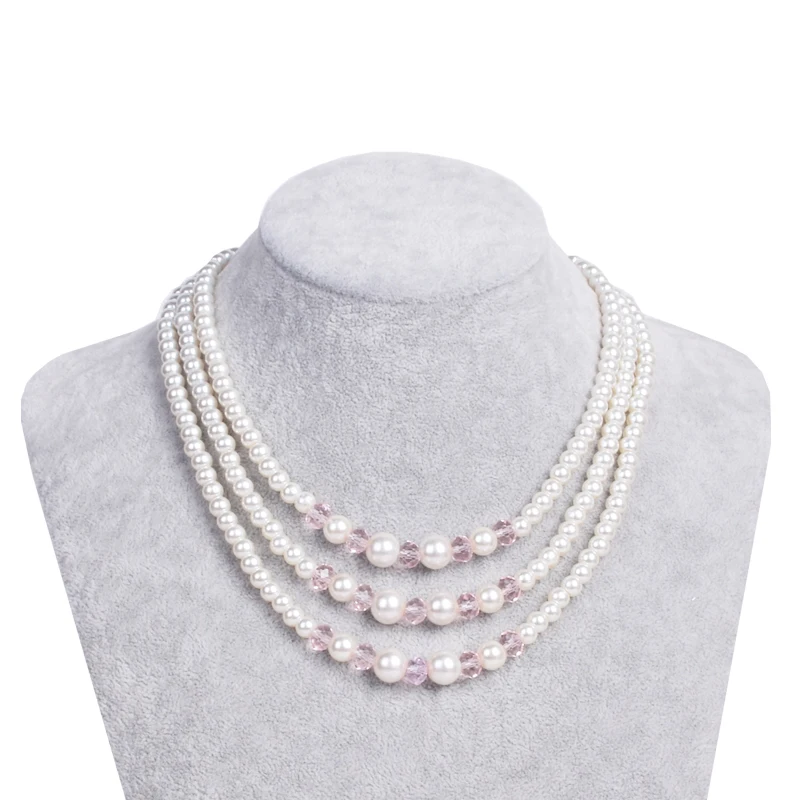 Горячая Распродажа многослойное жемчужное ожерелье 10 см. Для девочек на