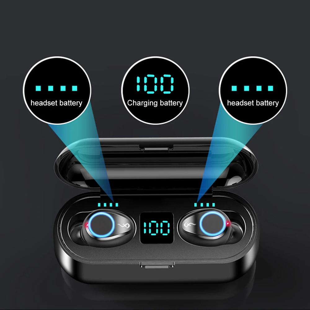 Мини TWS беспроводные наушники Bluetooth 5,0 стерео гарнитура спортивные Bluetooth наушники с зарядным устройством