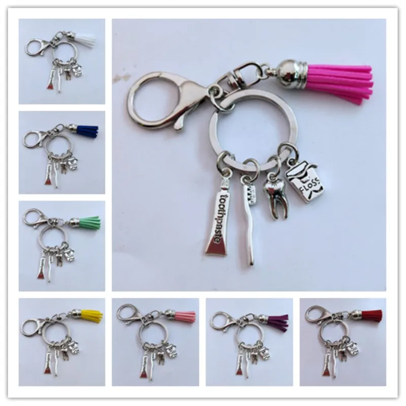 Новинка зубная щетка паста брелок для ключей декоративные Брелоки Подвеска на