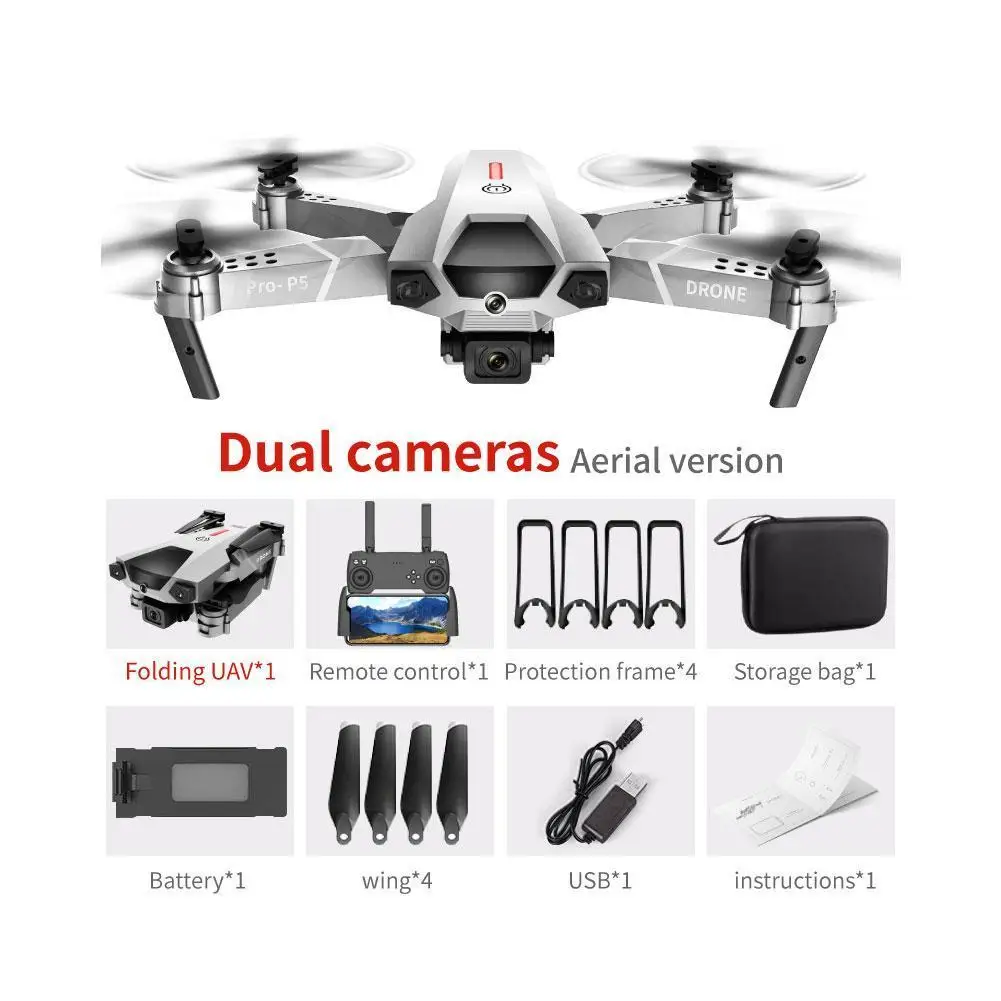 

Dron P5 UAV 4K Dual Camera Professional Aerial Photography Intelligent Obstacle Avoidance Quadcopter RC Helicopter Flying