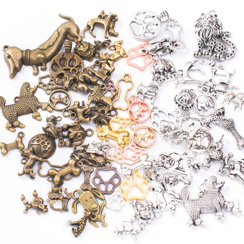 

50g 100g DIY Mixed Dog Cat Charms Pendant Rabbit Shell Sea Turtle Animal Bracelets Necklaces for Craft Jewelry Making Wholesale