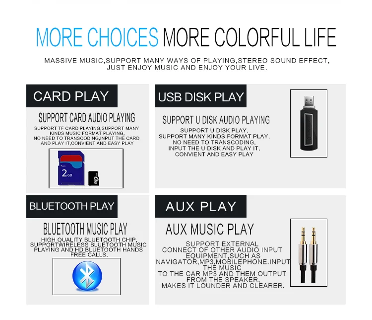 Автомагнитола 1din автомобильный стерео плеер Bluetooth аудио музыкальный MP3 FM Радио Aux