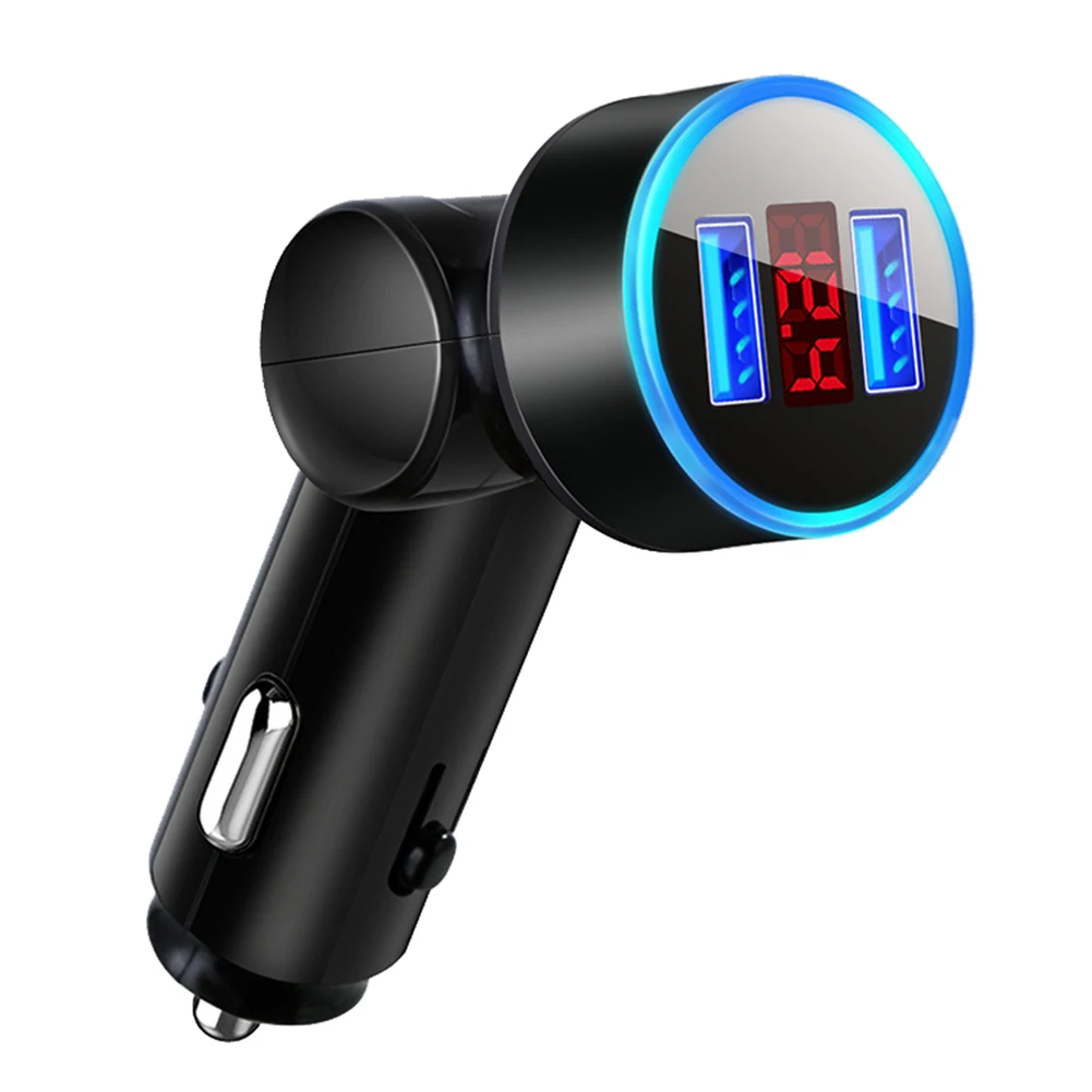 

5V 3.1A Rotatable Car Charger Dual USB Fast Charging Voltage Display Phone Charger Adapter For iPhone 11 Pro Max 6 7 8 Plus