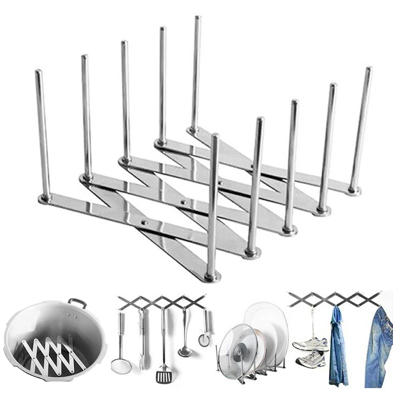 

Extendable Kitchen Dish Plate Holder Pot Lid Utensil Rack Organizer Storage