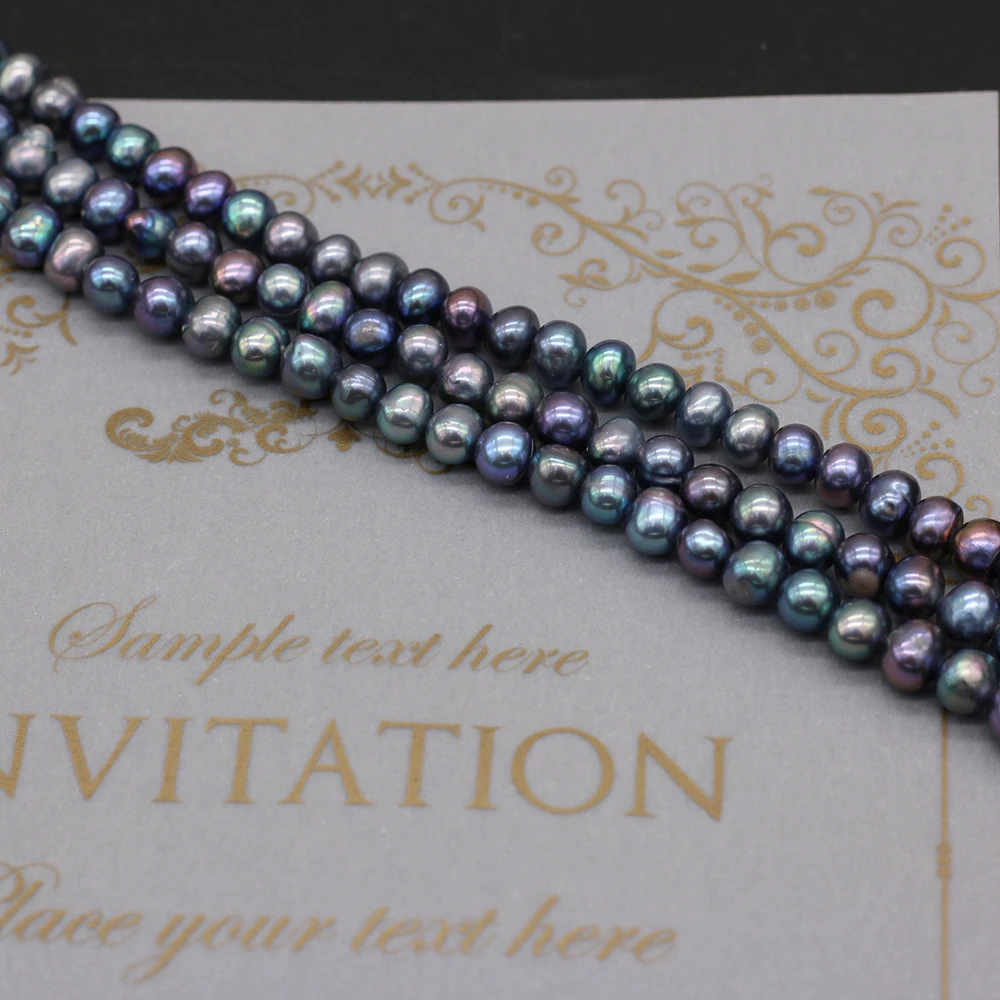 

Натуральный пресноводный жемчуг недалеко круглый черный жемчуг-распорка для изготовления ювелирных изделий «сделай сам» Шарм браслет оже...