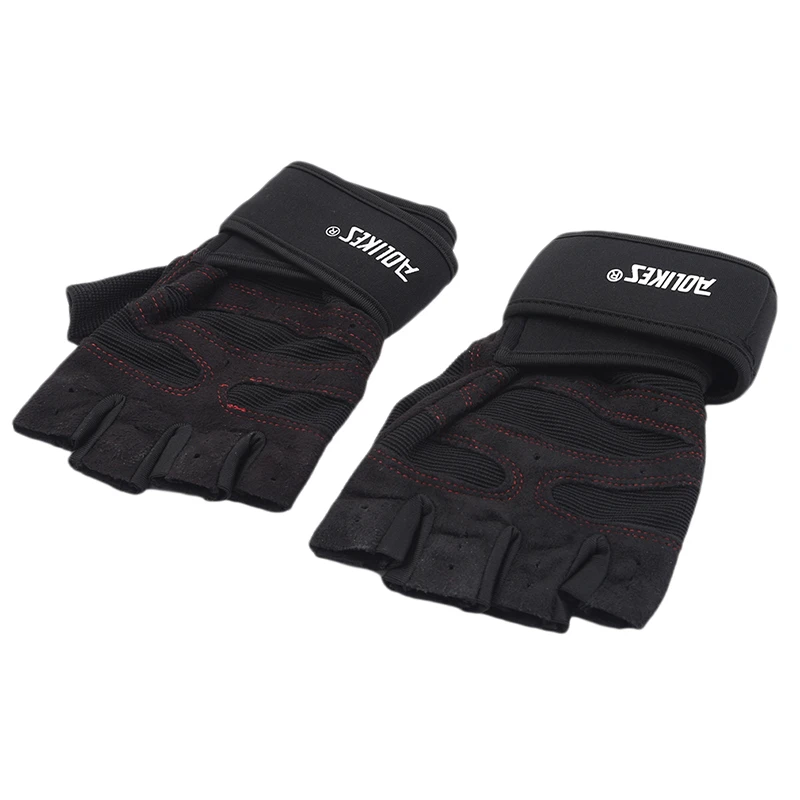 1 пара Половина Finger тренажерный зал перчатки поддержка запястья Обёрточная