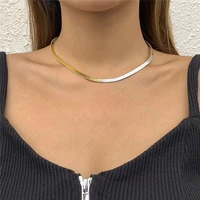 new short herringbone chain choker necklaces for women minimalist gold chain necklace snake bone chains jewelry