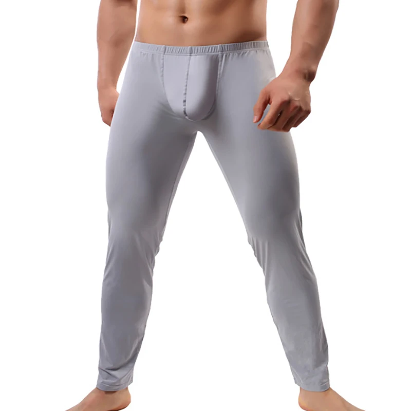 Мужские пижамные штаны Pijama Hombre большой карман для пениса Ice Silk (искусственное