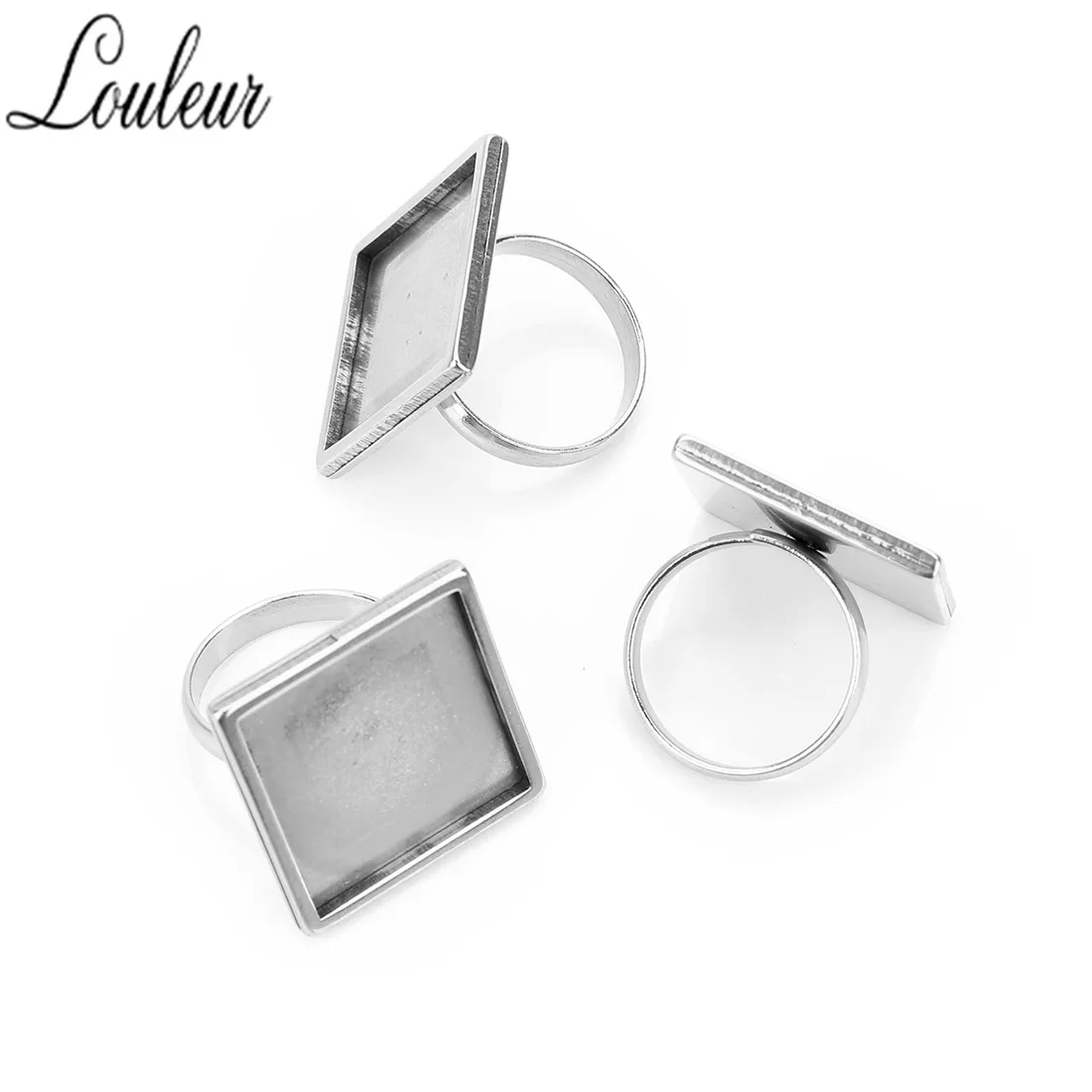 Основание для открытых колец из нержавеющей стали 2 шт./лот подходит квадратных