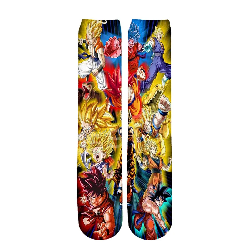 Like pic Tessffel Горячая Аниме Dragon Ball Z Goku Saiyan Harajuku, унисекс, Повседневные детские носки, модель 3D полный с рисунком кролика для мальчиков и девочек/мужские/женские разноцветные безбортные носки S-1 - Цвет: Like pic