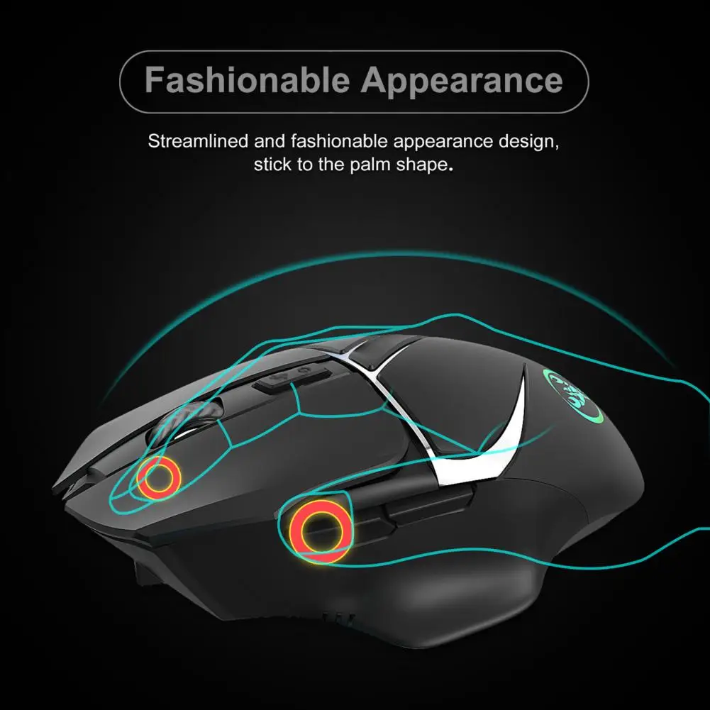 

HXSJ T60 2400DPI 2.4GHz Rechargeable Wireless Gaming Mouse Computer Accessory