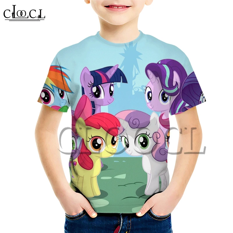 

CLOOCL My Little Pony T-shirt 3D Printing Cartoon Korean Fashion Boys and Girls Round Neck Top 2021 New Hot Selling Wild
