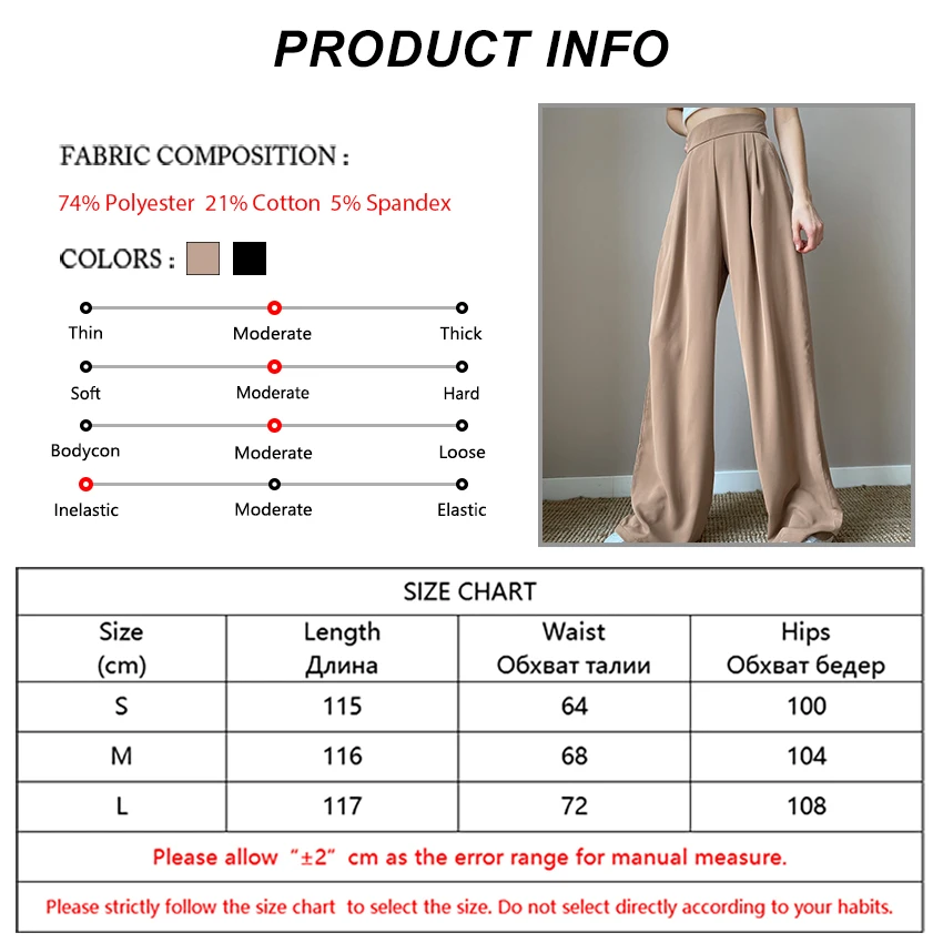 

Mnealways18 Vintage Ladies Palazzo Long Pants High Waist Wide Leg Trousers Women Zip Autumn 2021 Pleated Black Trousers Female