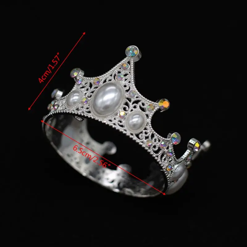 

Baby Luxury Rhinestone Pearl Crown Mini Tiara Wedding Headband Princess Birthday Party Decorations Hair Accessories